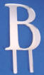 4 inches high letter b mirror finish acrylic wedding cake topper in block font