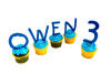 3 inch tall royal blue acrylic kindergarten font cupcake toppers for boy birthday party