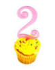 marble pink number 2 in curlz font cupcake topper - great for birthday parties