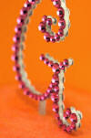 5" font 3 fuschia swarovski crystal monogram from vdc - notice the crystals are on both sides of the letter G