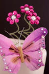 vdc butterfly and crystal flowers wedding cake topper