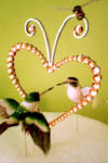 vdc fern hummingbird with crystal heart wedding cake topper