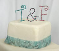 wmi full crystal monogram wedding cake toppers - new for 2010