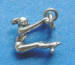 sterling silver 3-d gymnast on uneven parallel bars charm