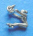 sterling silver 3-d gymnast on uneven parallel bars charm