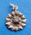 sterling silver 3-d sunflower charm