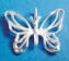 sterling silver butterfly charm with satin finish and diamond-cut accents