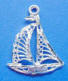 sterling silver filigree sailboat charm