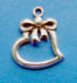 sterling silver bow heart charm