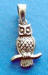 sterling silver 3-d owl charm
