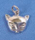 sterling silver cat face charm