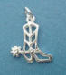 sterling silver cowboy boot outline charm