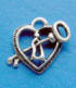 sterling silver heart with lock and key charm