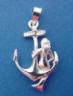 sterling silver 3-d mermaid on anchor charm/pendant
