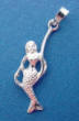 sterling silver 3-d mermaid on fishing hook charm