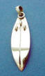 sterling silver 3-d surfboard back of charm