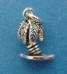 sterling silver 3-d small palm tree charm