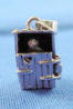 sterling silver outhouse charm opens with man inside