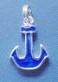 sterling silver and blue enamel charm