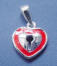sterling silver red enamel heart lock charm