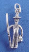 sterling silver 3-d hillbilly man with shot gun and brown jug charm