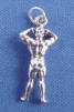 sterling silver 3-d muscle man charm