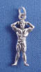 sterling silver 3-d muscle man charm
