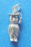 sterling silver 3-d wise graduation owl charm