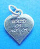 sterling silver maid of honor heart charm