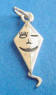 Sterling silver smiling kite charm