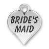 sterling silver heart charm says bridesmaid