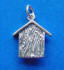 back of sterling silver handmade birdhouse charm
