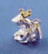 sterling silver 3-d Links of London Frog Prince charm with 18k gold plate crown
