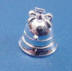 sterling silver engagement ring inside wedding bell charm
