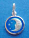 sterling silver blue enamel moon and stars charm