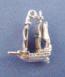 sterling silver 3-d pirate ship charm