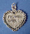 sterling silver flowergirl heart charm pendant