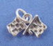 sterling silver racing checkered flags charm