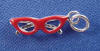 sterling silver 3-d red enamel eyeglasses charm