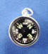 sterling silver real compass charm