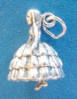 sterling silver southern belle bridesmaid charm - side view