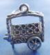 sterling silver flower cart charm