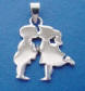 sterling silver kissing boy and girl charm