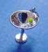 sterling silver martini glass charm with green enamel olive