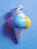 sterling silver multi-color enamel ice cream cone charm