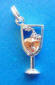 sterling silver cubic zirconia champagne glass charm