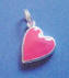 sterling silver pink enamel heart charm