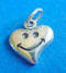 sterling silver smiley face heart charm