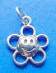 sterling silver smiley face flower charm