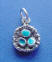 sterling silver with blue enamel eggs bird's nest charm